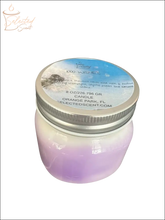 Selected Scent long lasting scented candle in ombre lavender to white jar with metal screw lid 8 oz
