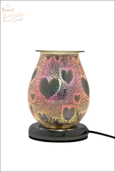 Selected Scent Electric Decorative Warmer with heart designs and colorful glowing glass surface