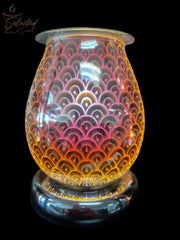 Selected Scent electric decorative warmer with colorful scallop pattern glass and illuminated base