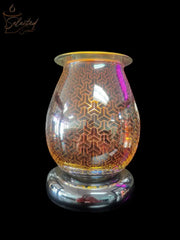 Selected Scent Electric Decorative Warmer with geometric amber glass design and reflective silver base