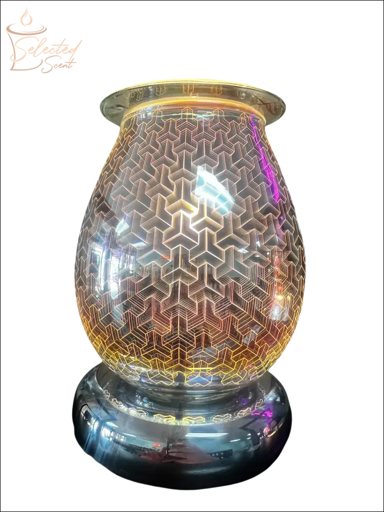 Selected Scent Electric Decorative Warmer with intricate geometric pattern and reflective glass design