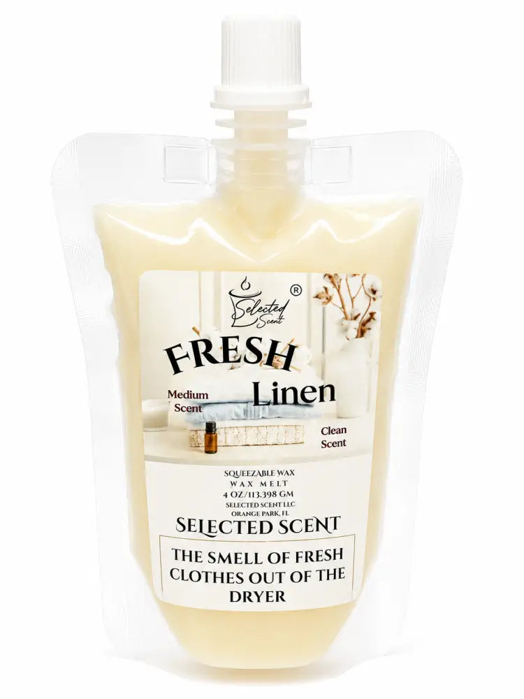 4 ounce squeezable all-natural long-lasting wax melts for home fragrance warmers - fresh linen