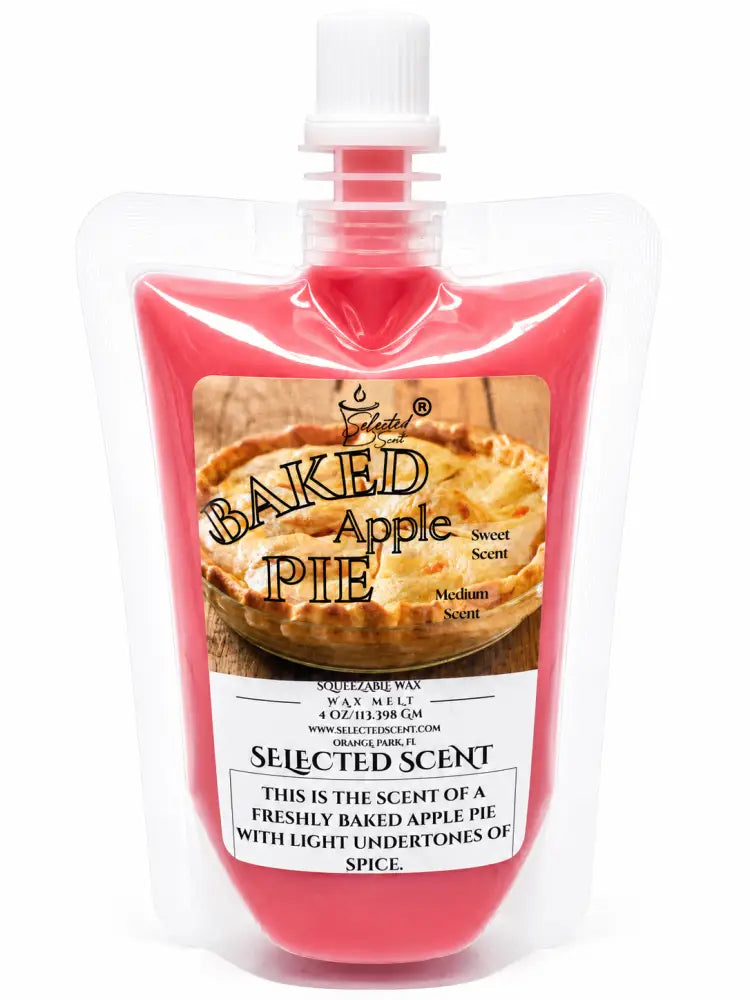4 ounce squeezable all-natural long-lasting wax melts for home fragrance warmers - baked apple pie