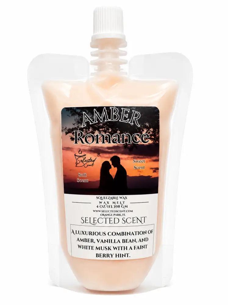 4 ounce squeezable all-natural long-lasting wax melts for home fragrance warmers - amber romance
