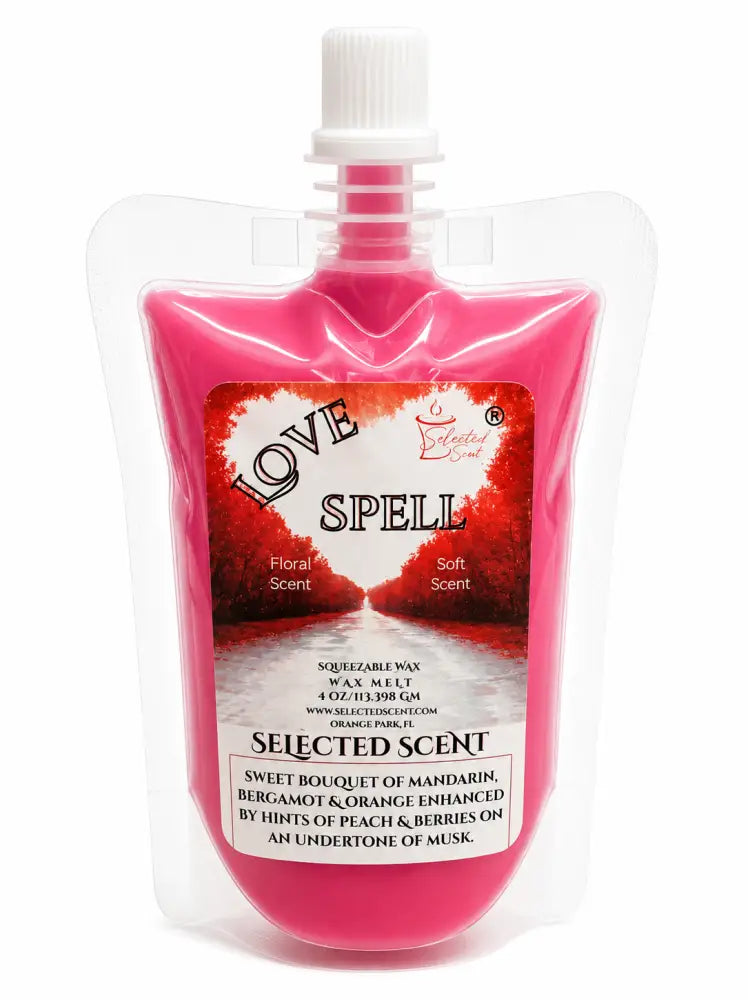 4 ounce squeezable all-natural long-lasting wax melts for home fragrance warmers - love spell
