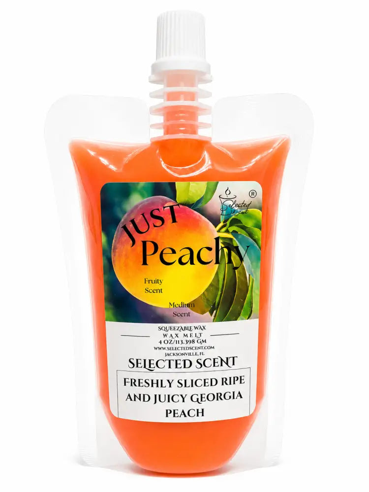 4 ounce squeezable all-natural long-lasting wax melts for home fragrance warmers - just peachy