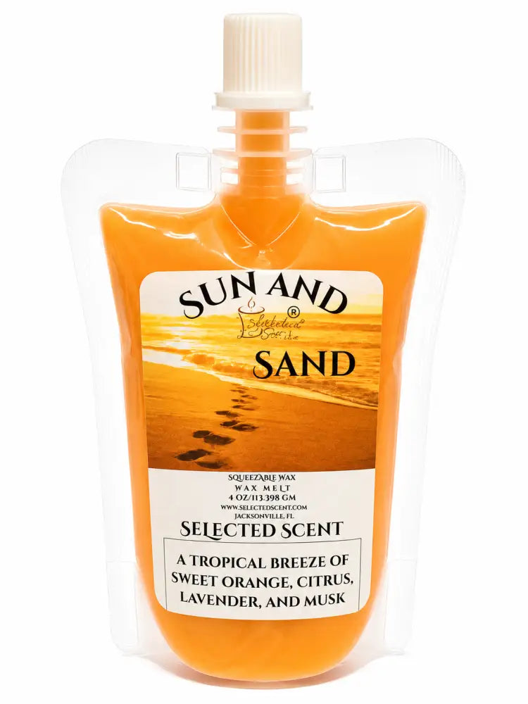 4 ounce squeezable all-natural long-lasting wax melts for home fragrance warmers - sun and sand
