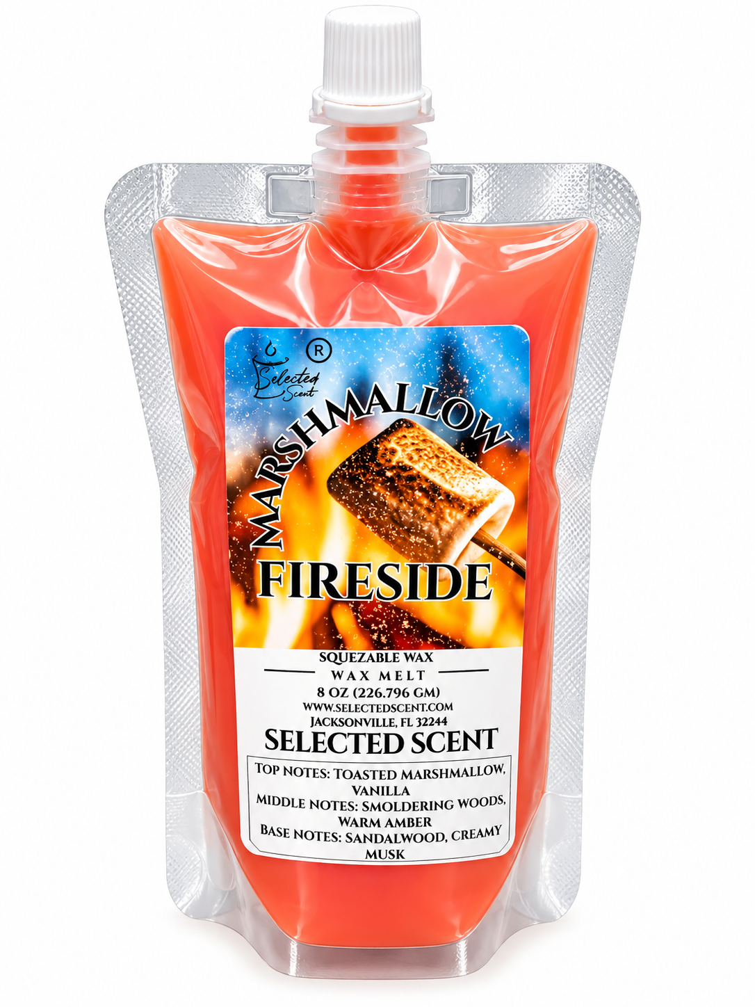 🔥 Marshmallow Fireside Squeezable Wax Melts – Toasted Marshmallow, Warm Amber & Smoky Woods | Selected Scent