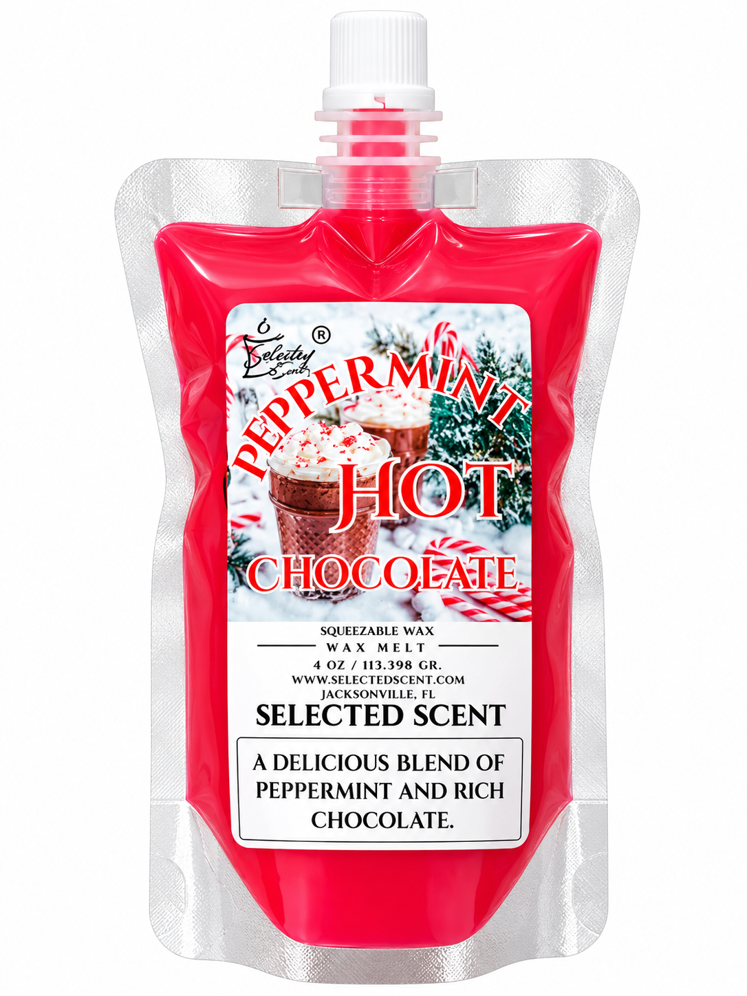 Peppermint Hot Chocolate Squeezable Wax Melt | Holiday Wax Melts