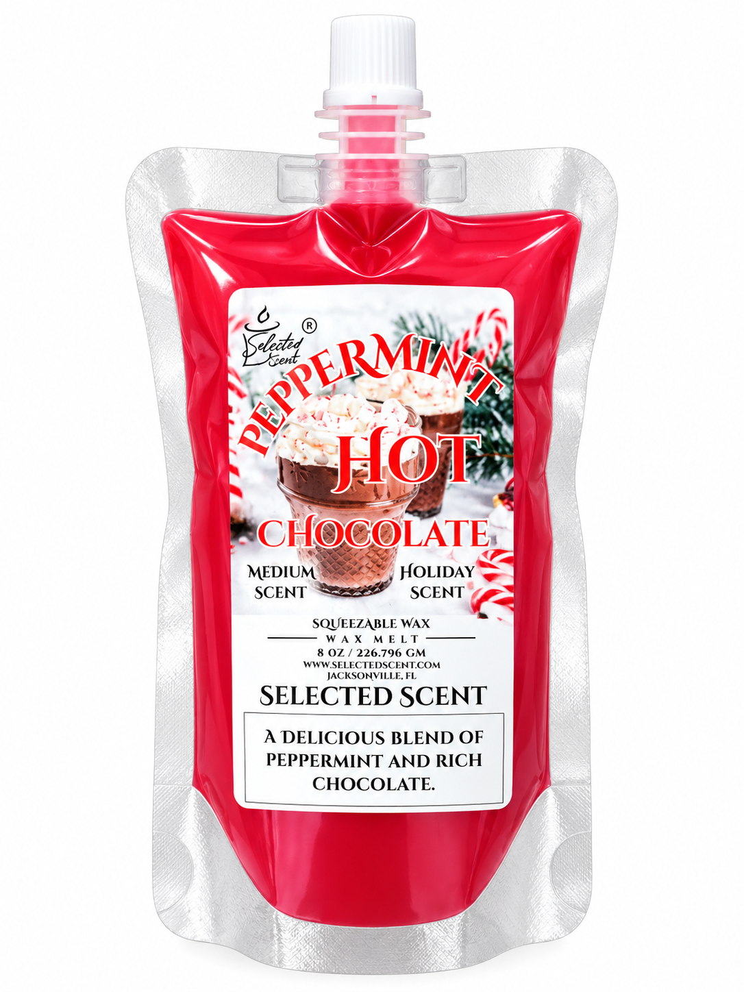 Peppermint Hot Chocolate Squeezable Wax Melt | Holiday Wax Melts