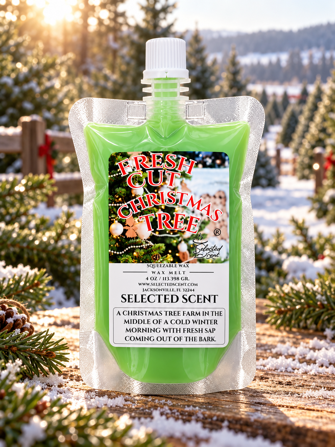 Fresh Cut Christmas Tree Squeezable Wax Melt | Holiday Wax Melts