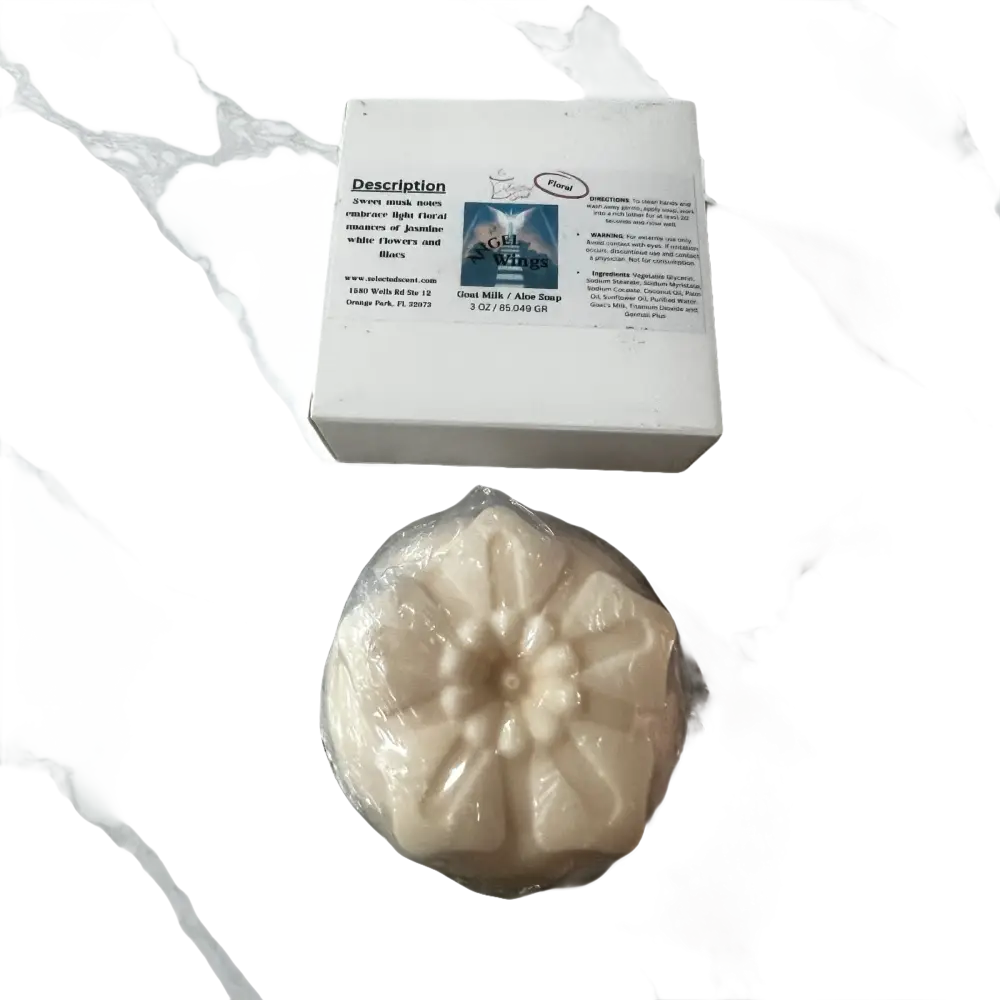 Angel wings goat and aloe soap soft luxurious fragrant