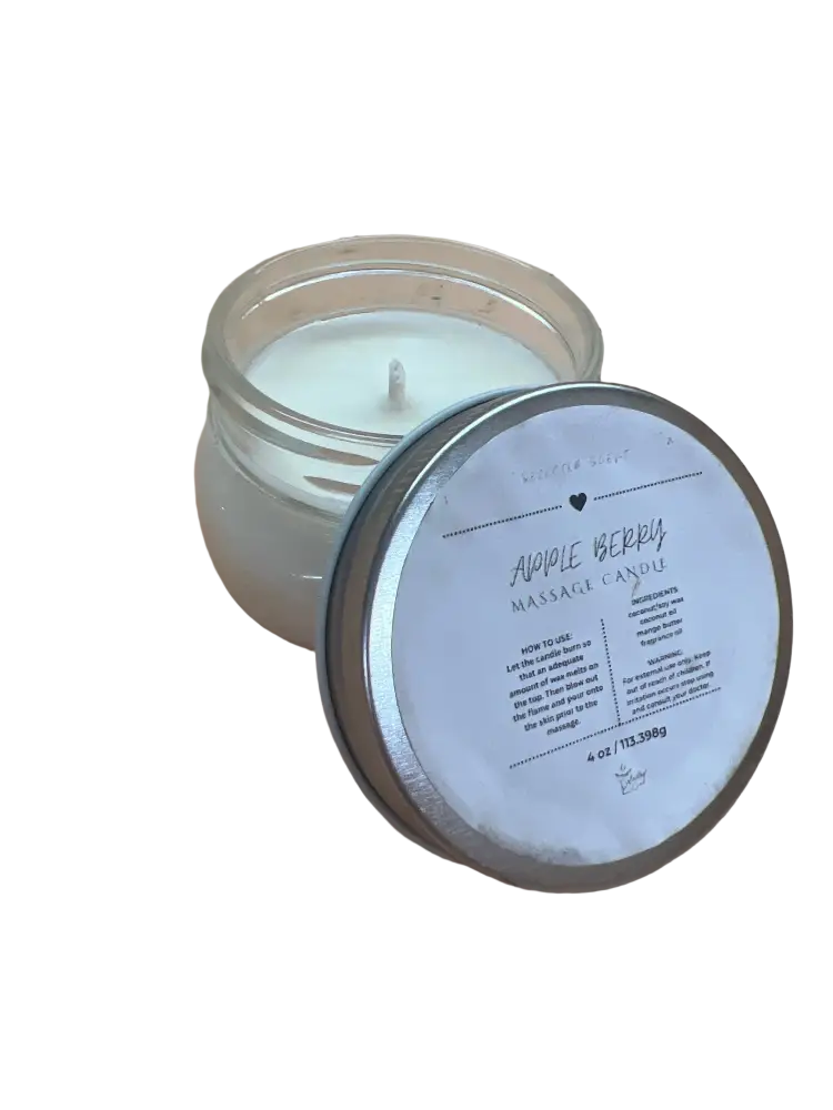 Apple berry massage candle with mango butter and vitamin e