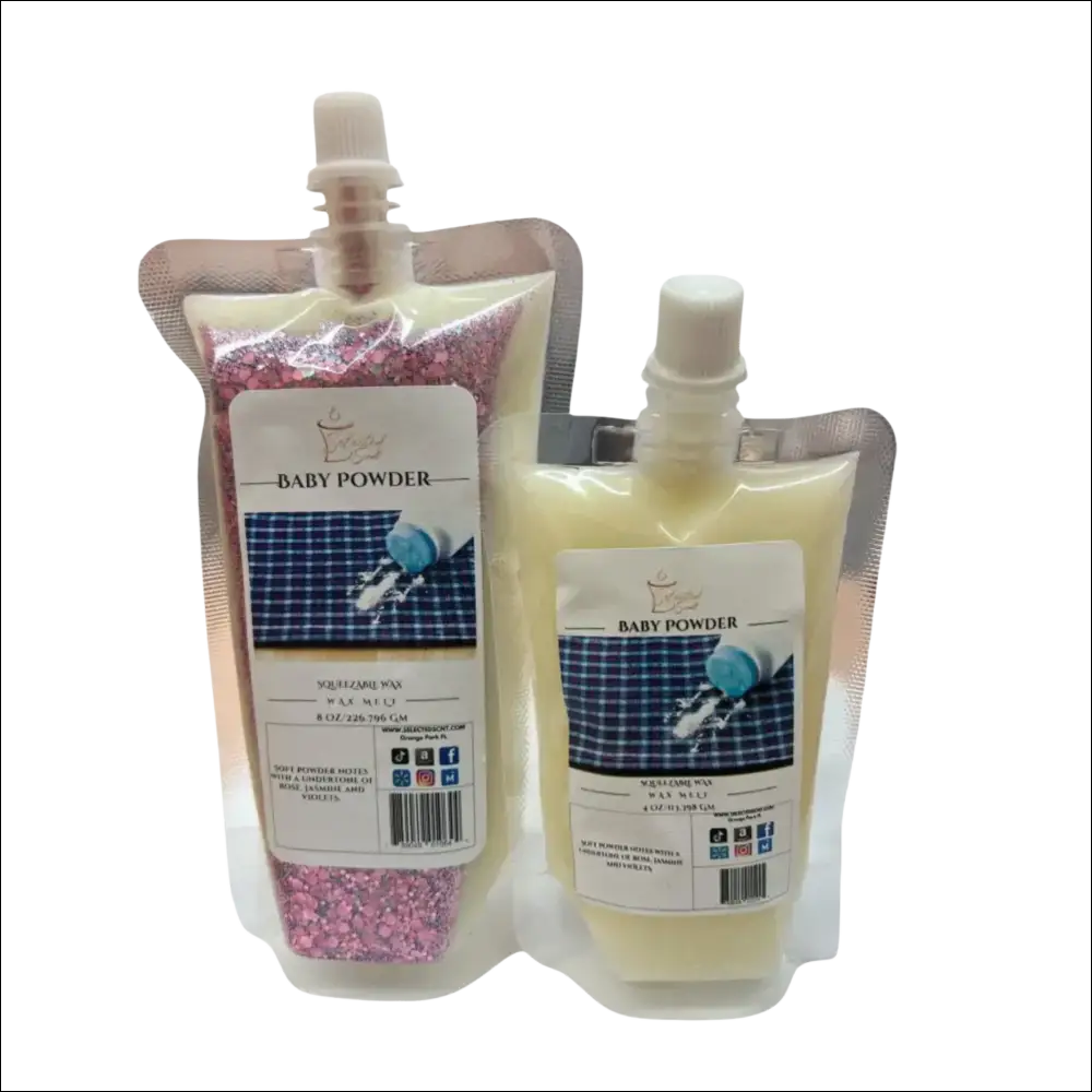 Baby powder squeezable wax melt by selected scent