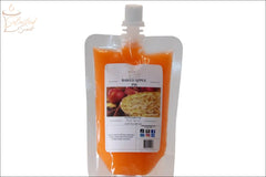 Selected Scent baked apple pie wax melt in a resealable pouch with spout and pie image label