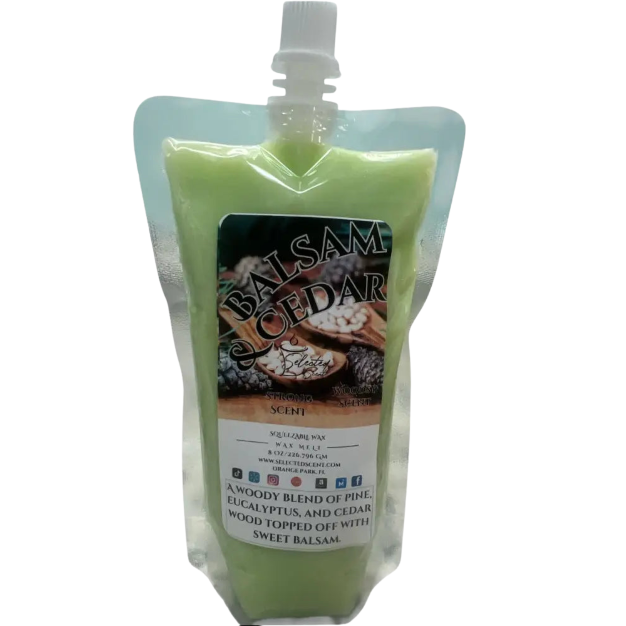 Balsam and cedar squeezable wax melts for home - 8 ounces