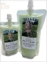 Selected Scent Bella's Lawn fresh cut grass wax melt in resealable pouches with dog image on labels