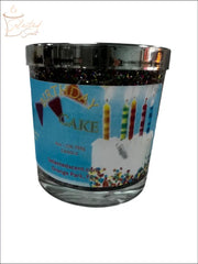 Selected Scent birthday cake candle with colorful sprinkles and Make Your Wish label
