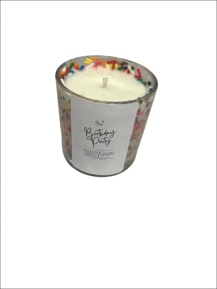 Birthday party 8 ounce luxury candle long lasting scented