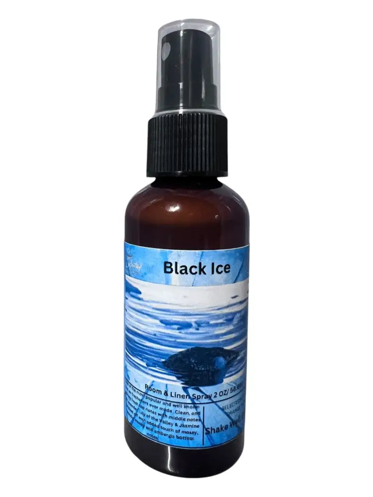 Black ice room & linen spray – woody musky home scent - 2 ounces