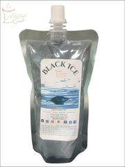 Selected Scent black ice squeezable wax melt in a gray flexible pouch with white cap