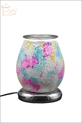 Selected Scent Electric Decorative Warmer with colorful mosaic glass and chrome base