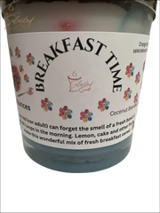 Selected Scent all natural breakfast candle with fresh breakfast cereal and coconut blend scent in decorative jar