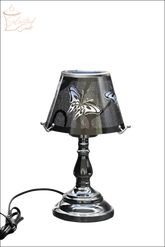 Selected Scent Electric Decorative Warmer with butterfly-patterned shade and chrome base