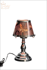 Electric Decorative Warmer from Selected Scent with butterfly patterned lampshade and metallic base