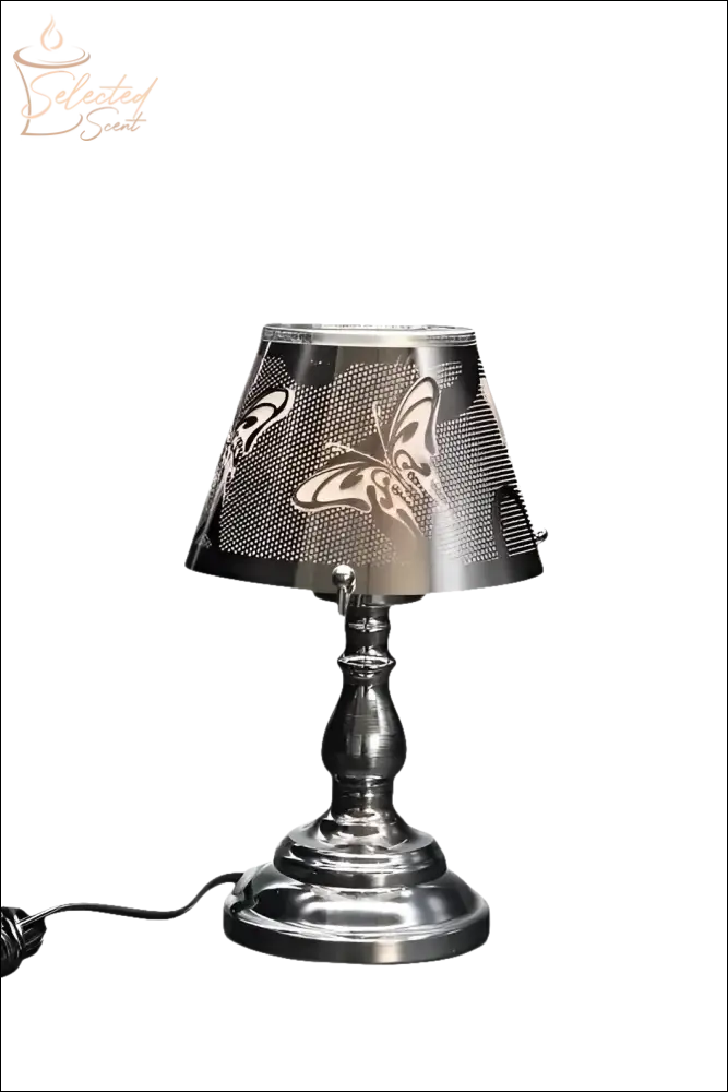 Selected Scent electric decorative warmer with butterfly design and metallic base lamp style