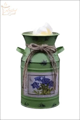 Selected Scent Green Electric Decorative Warmer with floral design and rustic rope bow