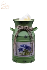 Selected Scent Electric Decorative Warmer green vintage milk can design with floral label and twine bow