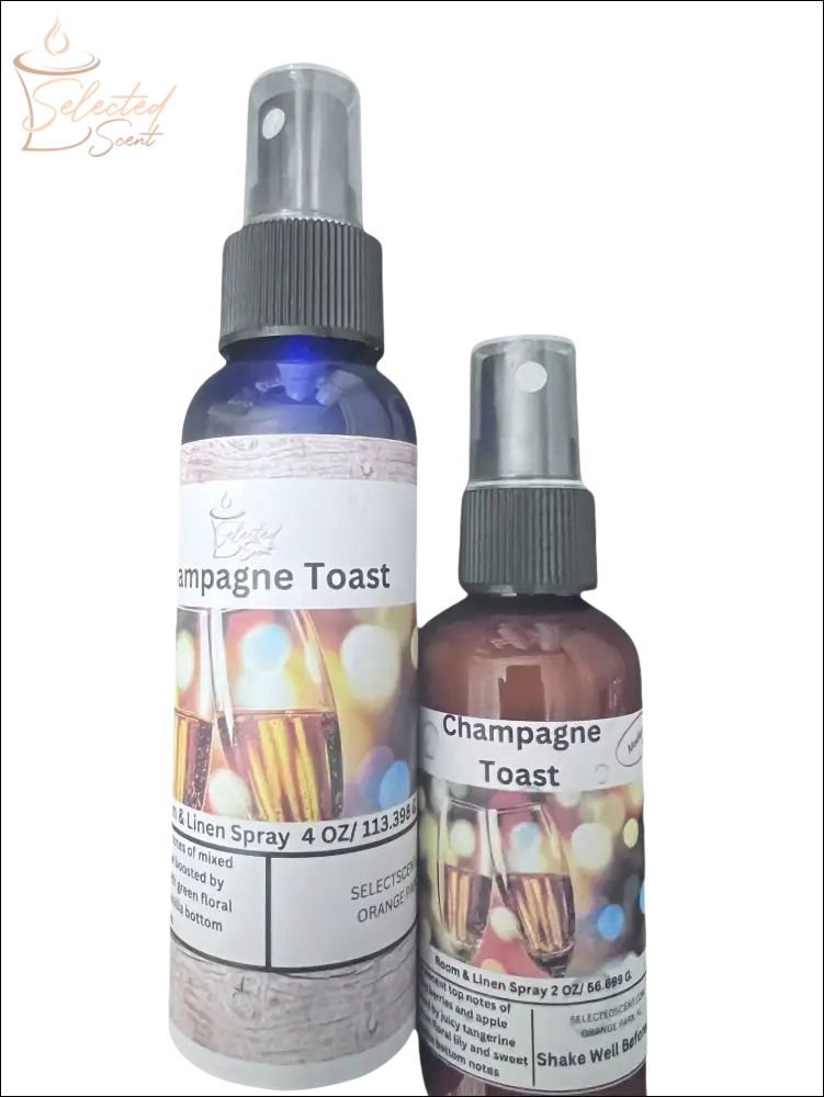 Selected Scent luxury room and linen mist Champagne Toast scent in two spray bottles