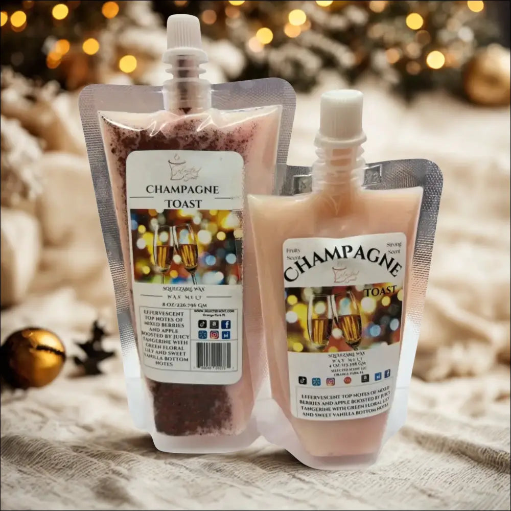 Champagne toast squeezable wax melts for home