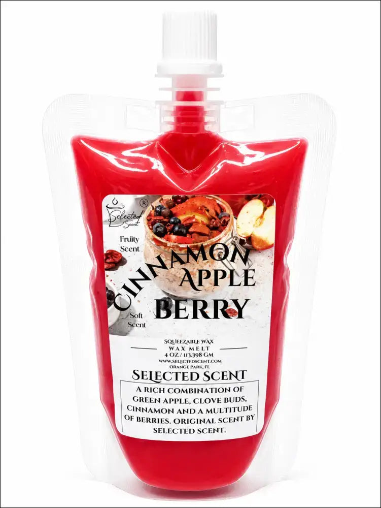Cinnamon apple berry squeezable wax melt long lasting melts - 4 ounces