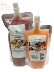 Selected Scent Cinnamon Apple Berry long lasting wax melts in resealable pouches with fruit and spice scent