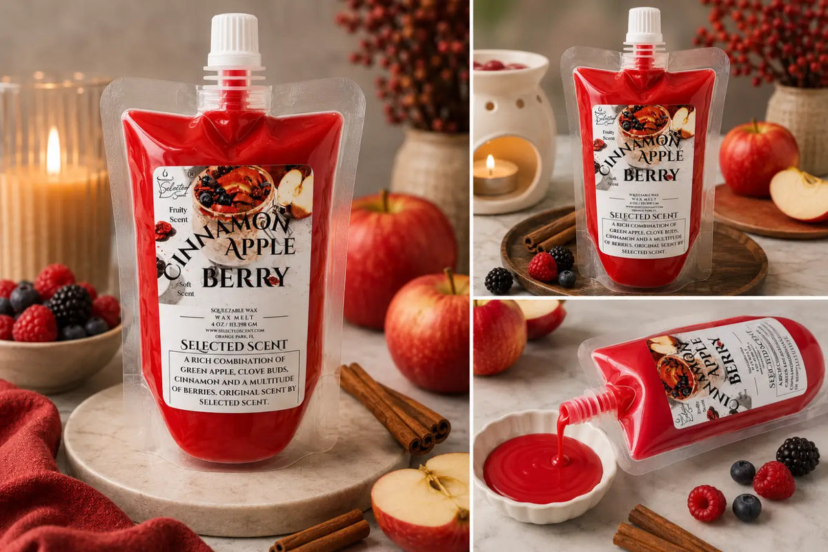 Cinnamon apple berry squeezable wax melt long lasting melts
