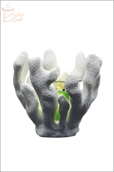 Selected Scent coral shaped candle holder in gray green ocean themed for home decor