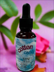 Selected Scent Cotton Candy all natural body oil bottle for hydrating and protecting skin