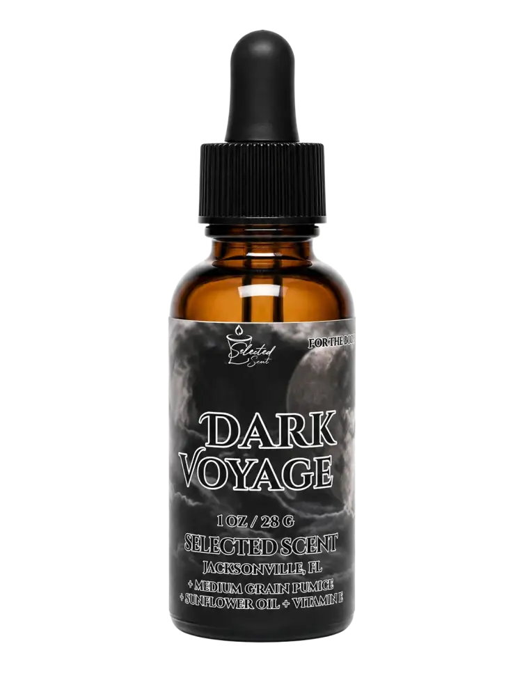 Dark voyage body oil – bold masculine hydration & long-lasting fragrance by selected scent