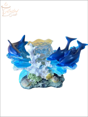 Selected Scent Electric Decorative Warmer with dolphins and ocean coral design in blue and white colors