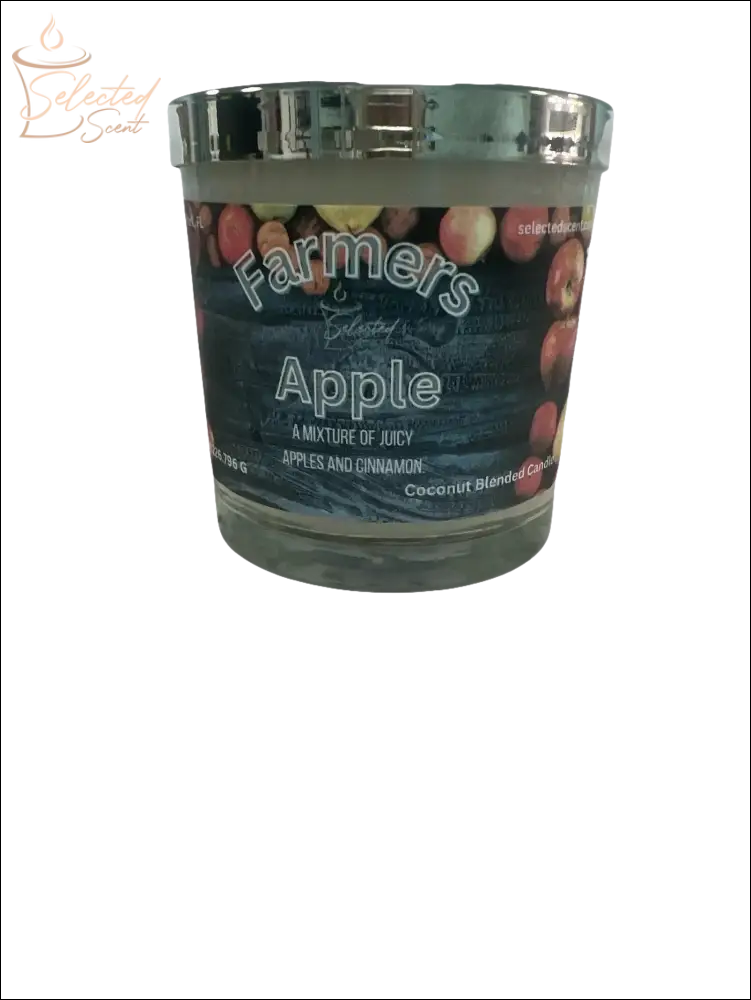 Selected Scent Farmers Apple candle with Coconut Wax Blended for a fruity apple and cinnamon aroma