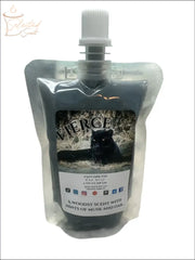 Selected Scent Fierce long lasting natural wax melts with woodsy musk and oak scent in silver pouch