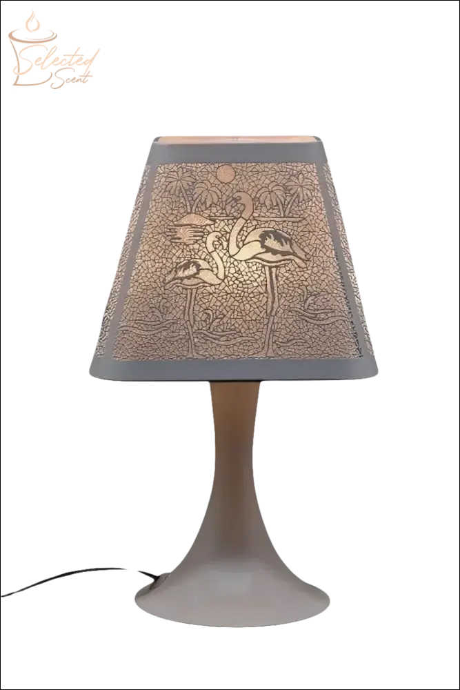 Selected Scent Electric Decorative Warmer with flamingo design and warm glow on table lamp base