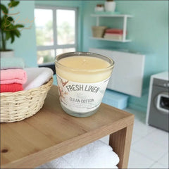 Fresh Linen And Clean Cotton 8 Oz Candle Duo Clean Scented