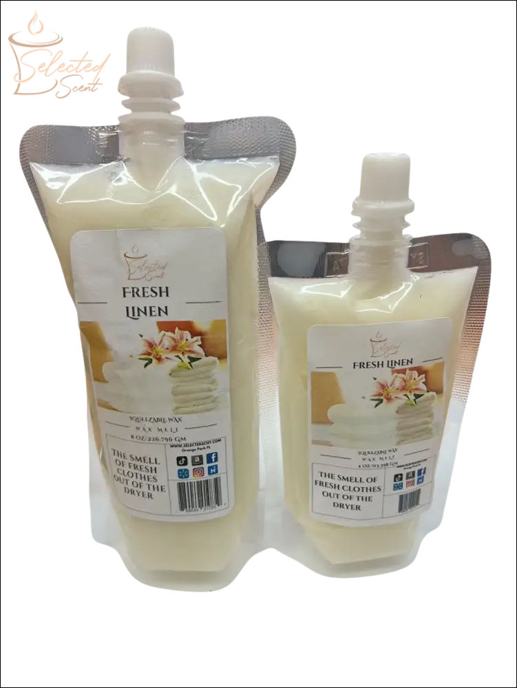 Selected Scent clean laundry scent wax melts Fresh Linen fragrance wax pouches with screw caps