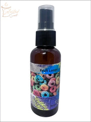 Selected Scent Fruit Loops long lasting linen spray in a brown bottle with black spray cap