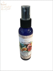 Selected Scent Fruit Loops long lasting linen spray in blue bottle with black spray top