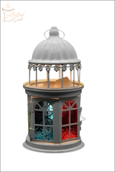 Selected Scent Electric Decorative Warmer with colorful stained glass and vintage lantern design