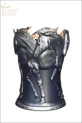 Selected Scent Electric Decorative Warmer with detailed horse design in black and silver